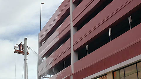 Cleaning Exterior Parking Garage